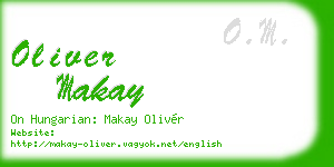 oliver makay business card